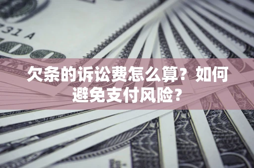 武汉欠条的诉讼费怎么算？如何避免支付风险？